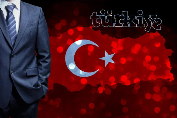Bandera de Turquía, Diseño de mapa turco — Foto de Stock
