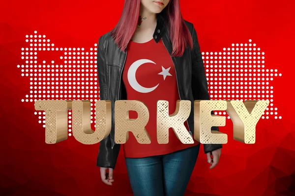 Turkish Flag, Turkish Map, Design — Stock Photo, Image