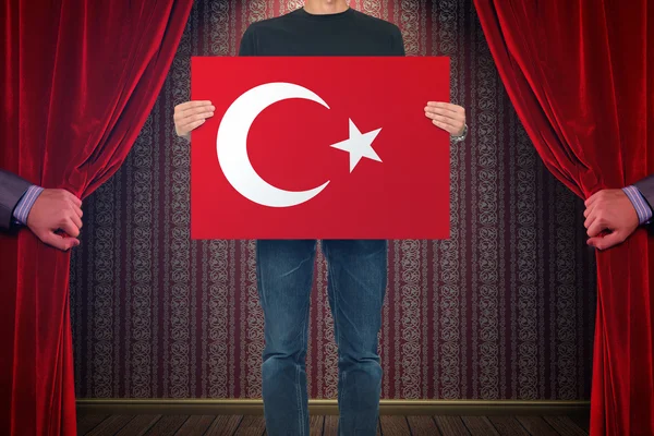 Bendera Turki, Peta Turki, Desain — Stok Foto
