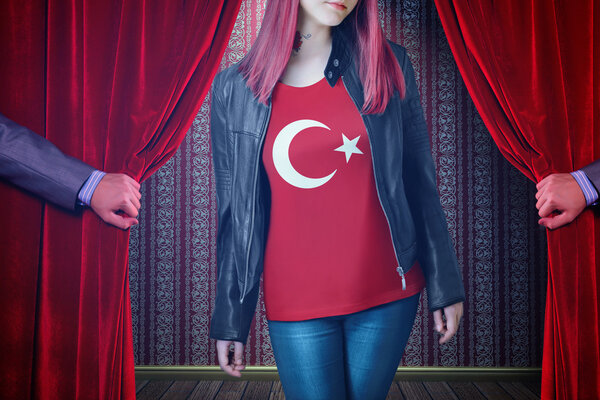 Türk bayrağı, Türk harita, Dizayn — Stok fotoğraf