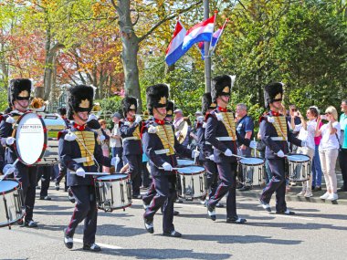 Sassenheim, Hollanda - 21 Nisan 2018 Bloemencorso Bollenstreek Geleneksel Halk Bayramı