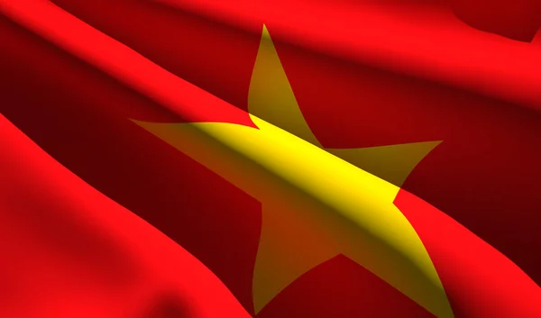 Viet Nam bayrak sallıyor — Stok fotoğraf