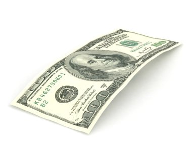 beyaz zemin üzerinde yüz dolarlık banknot kadar yakın