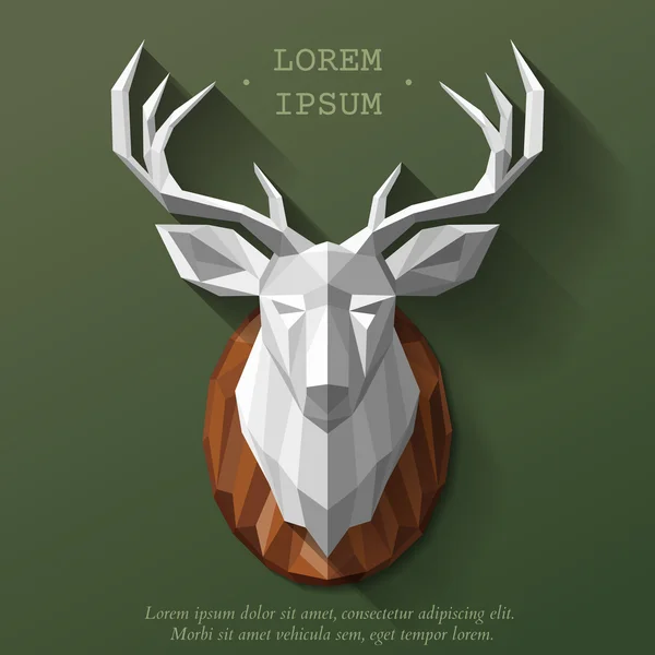 Poly deer head — Stock Vector