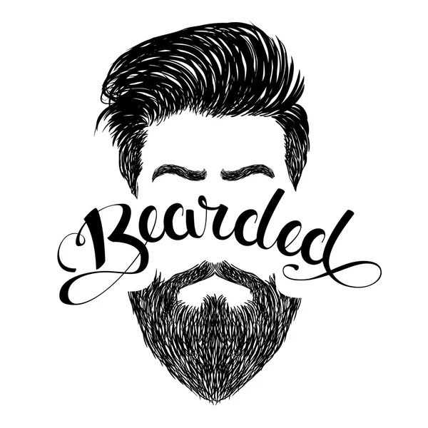 Logo bearded black — Stock Vector