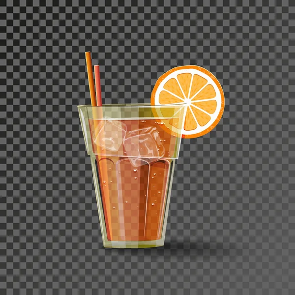 Bebida de naranja en el vaso — Vector de stock