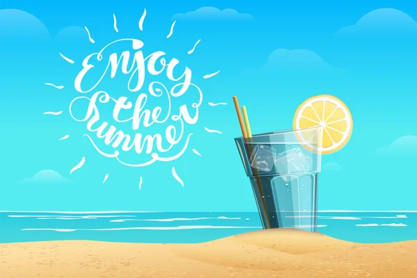 Limonada de verano en el vaso — Vector de stock