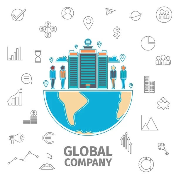 Globalna firma Concept — Wektor stockowy