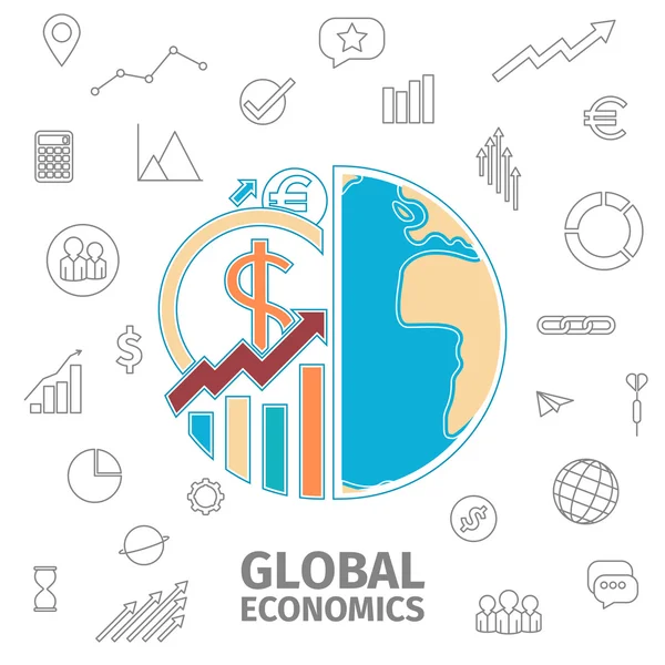 Globális gazdasági koncepció — Stock Vector