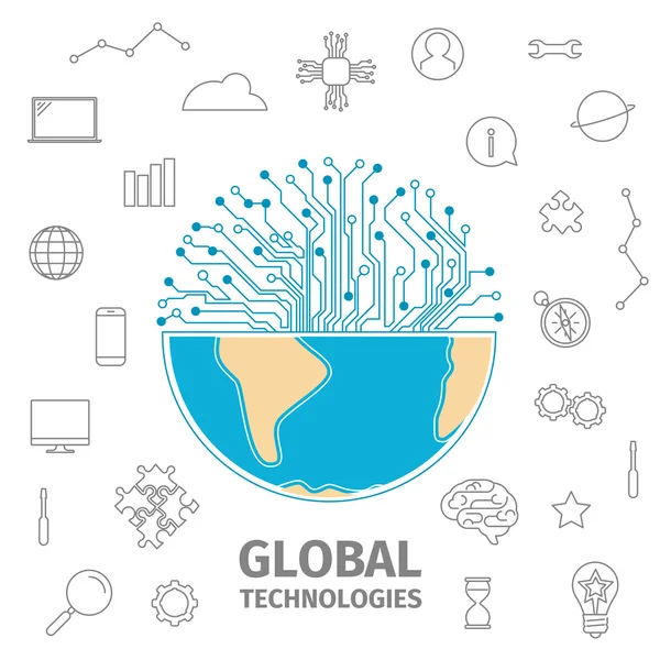 Global Technologies koncept — Stock vektor