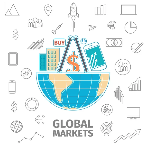 Globala marknader koncept — Stock vektor