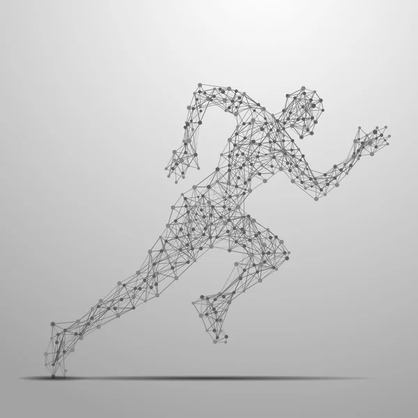 Hombre corriendo poligonal — Vector de stock