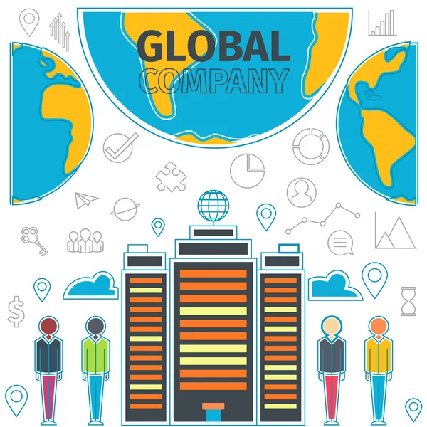 Concept global d'entreprise — Image vectorielle