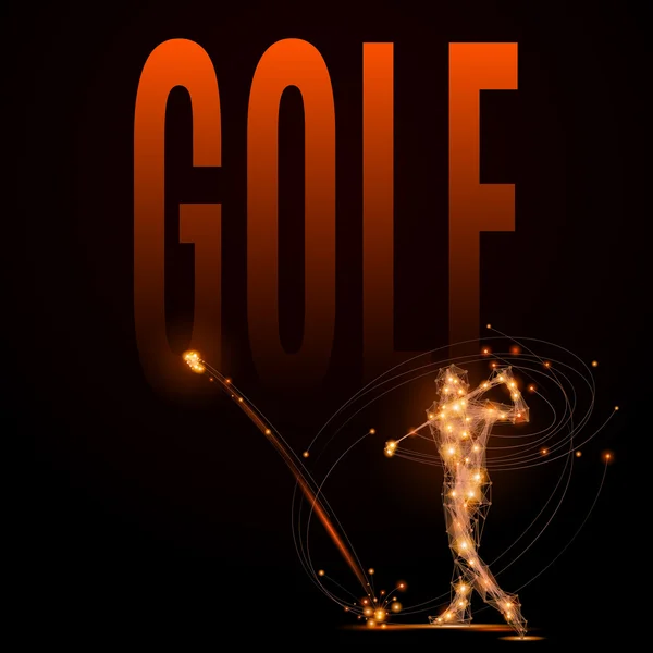 Golfspieler Poly — Stockvektor