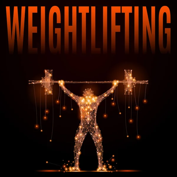 Wheightlifting poli en movimiento — Vector de stock