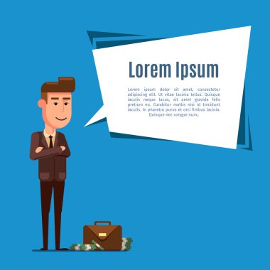 İş adamı ve iletişim balonu