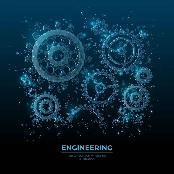 Abstracte lage polyversnellingen als technisch concept — Stockvector