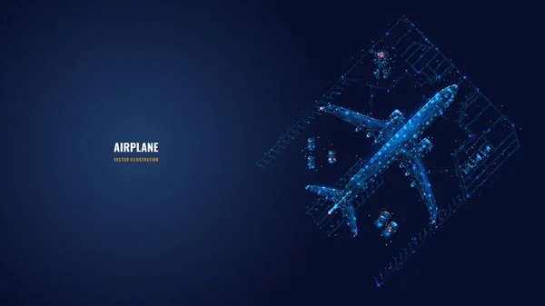 Abstrakte Low-Poly-Illustration des Flugzeugkonzepts — Stockvektor