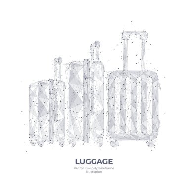 Bagajın dijital çokgen el çizimi