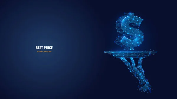 Cyfrowy wielokątny obraz koncepcji najlepszej ceny — Wektor stockowy