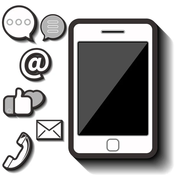 Mobile pictogram sociale media — Stockvector