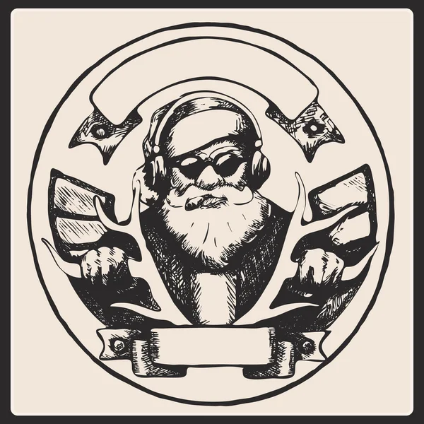 Cartel vintage de Santa Claus. Vector — Vector de stock