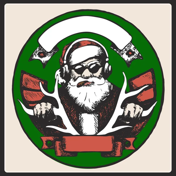 Cartel vintage de Santa Claus. Vector — Archivo Imágenes Vectoriales