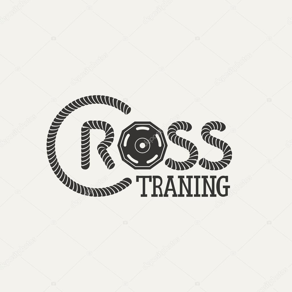 Cross training fitnes. Vector illustration. Boxing emblem