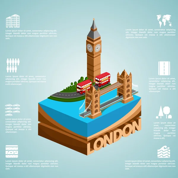 Isometrie Stadt London — Stockvektor