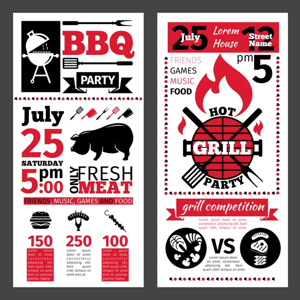 Invitación barbacoa — Vector de stock