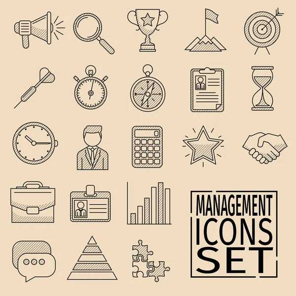 Iconos de línea de gestión — Archivo Imágenes Vectoriales