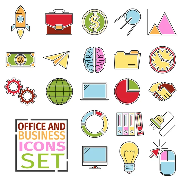 D pictogrammen office — Stockvector