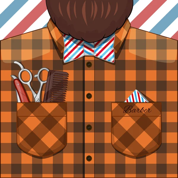 Barbero barbudo hombre — Vector de stock