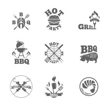 Barbekü etiketleri veya logolar