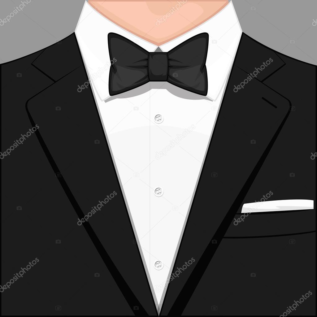 A man dressed in a tuxedo. Digital vector illustration. Flat design