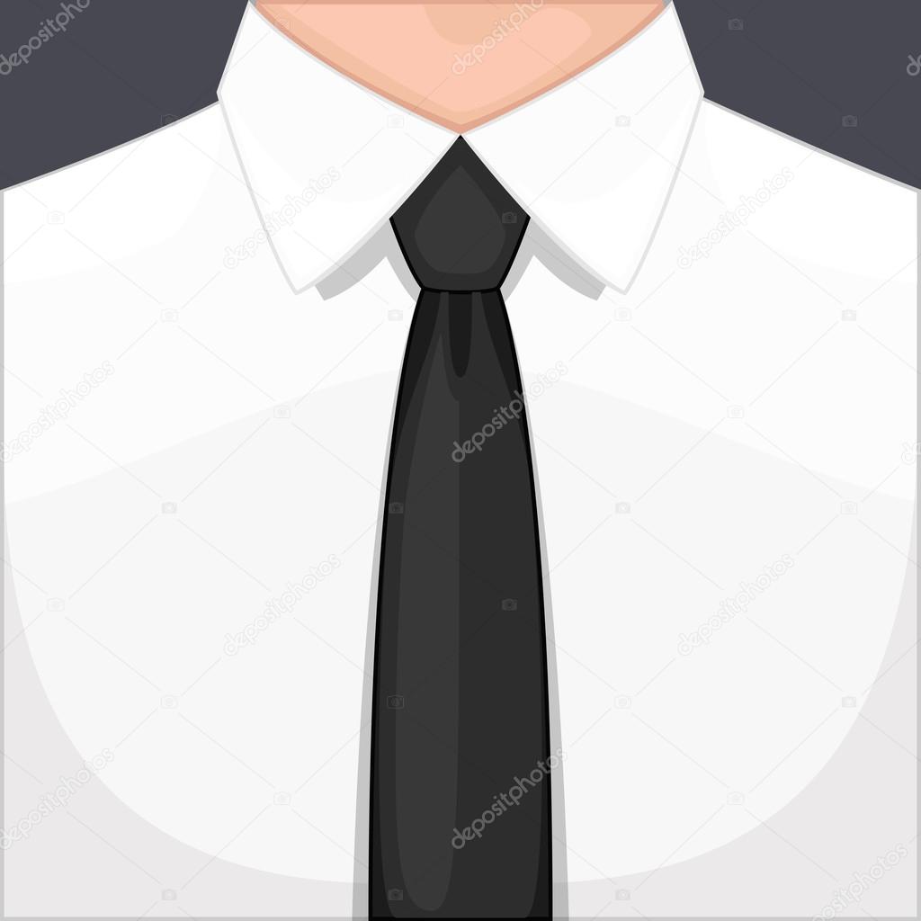 A man dressed in a tie. Digital vector illustration. Flat design