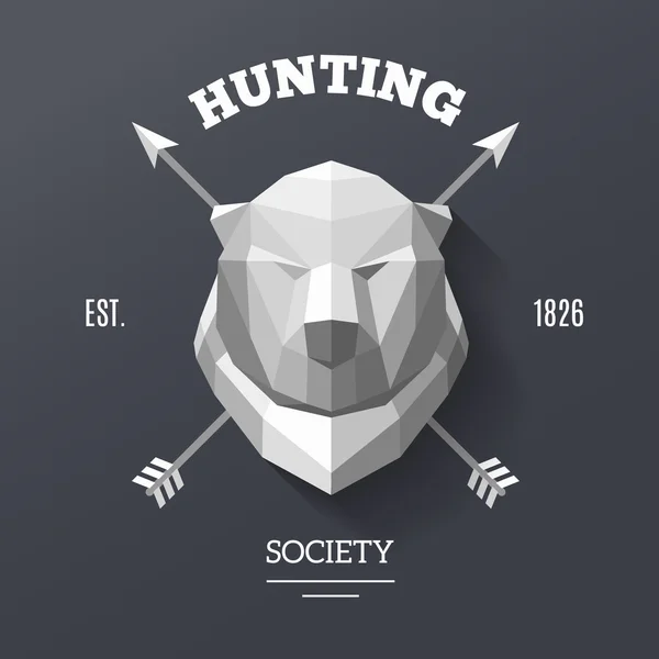 Oso caza sociedad — Archivo Imágenes Vectoriales