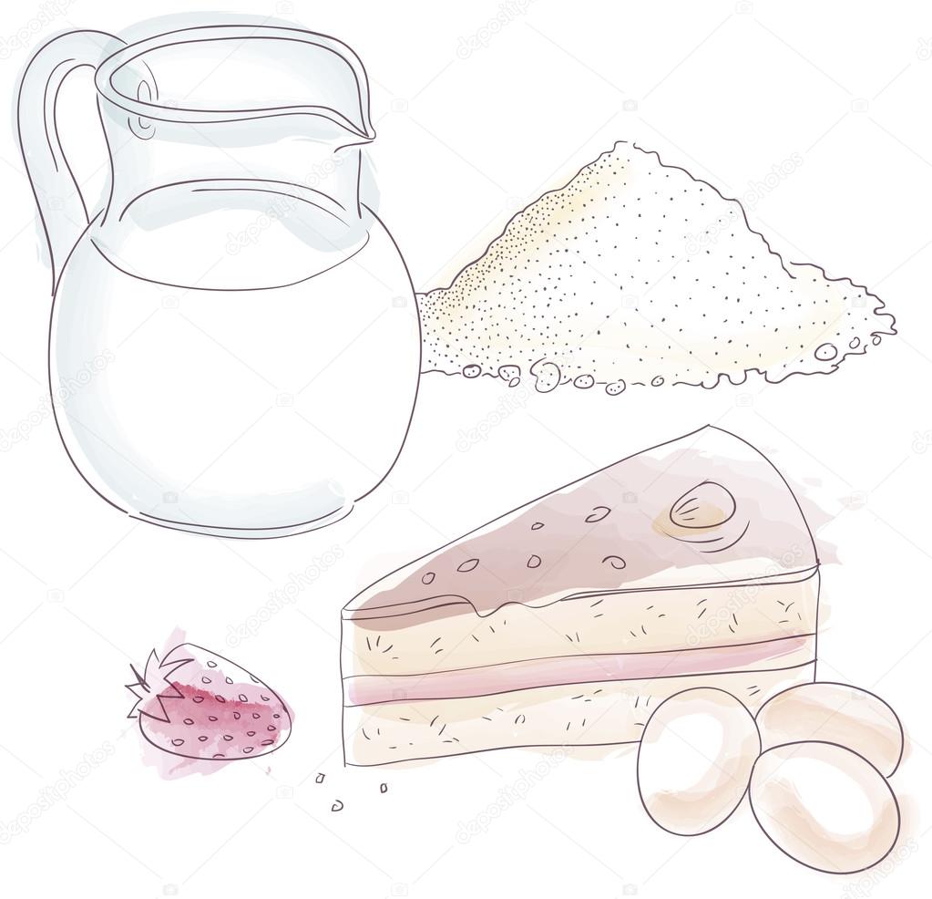 Ingredients for cake bakery