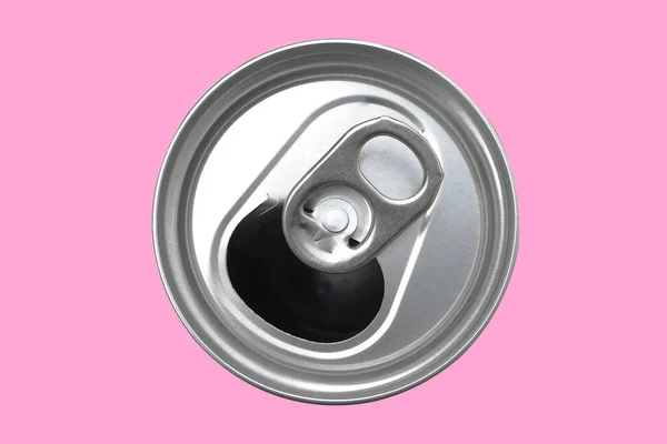 Cans Made Aluminum Lid Open Isolate — Stock Photo, Image