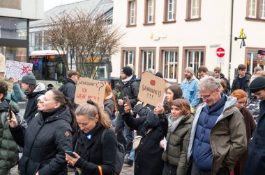 Protest against compulsory military army service in Trier, Germany, reform of  conscription, armed forces,  recruiting soldiers, demonstration, december 5th 2025