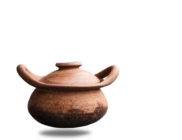 Old Clay Pot White Background — Stock Photo, Image