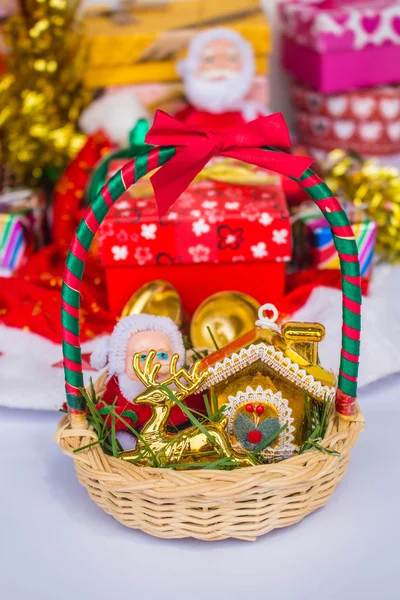 Basket for happy Christmas. — Stock Photo, Image
