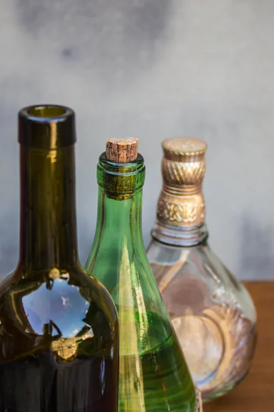 Stacked wine bottles — Stock Photo, Image