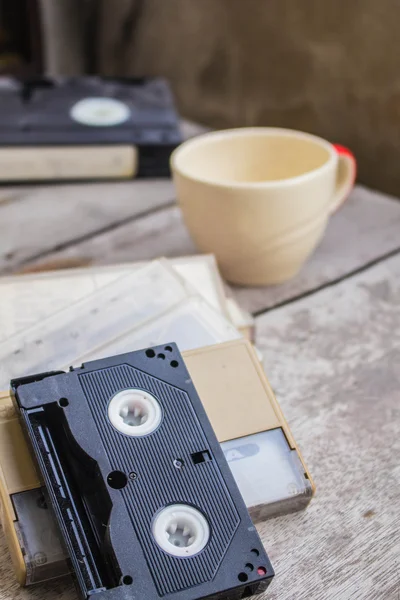 Tape on a wooden — Stock Photo, Image