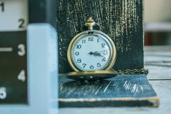 Classic antique wooden clock — Stock Photo, Image