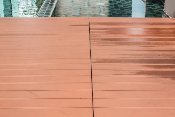 Slat floor at the swimming pool — Stock Photo, Image