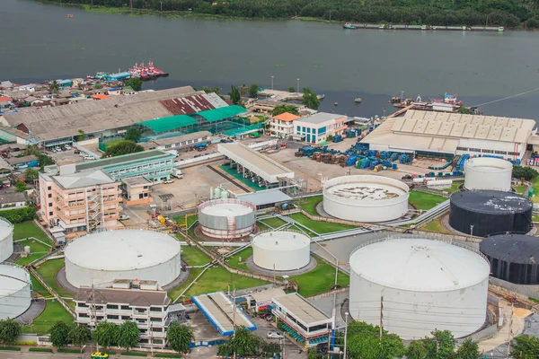 stock image The refinery at the river in Thailand.