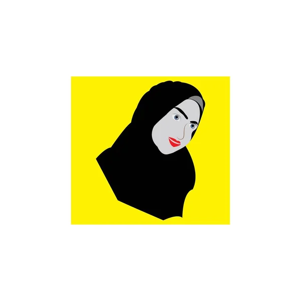 Красива Жінка Хіджаб Векторний Дизайн Іконка Логотип Темпла — стоковий вектор