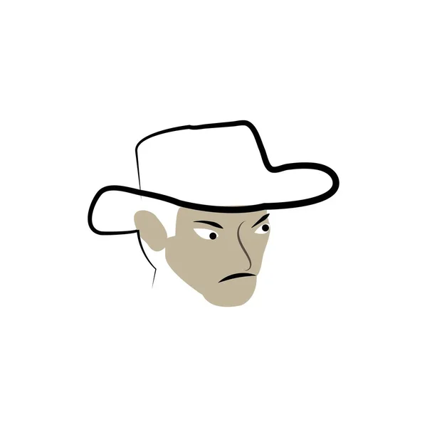 Cowboy Vecteur Conception Ilustration Icône Logo Modèle — Image vectorielle