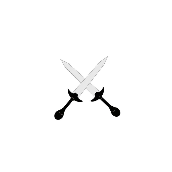 Schwert Design Ilustration Icon Logo Templa — Stockvektor